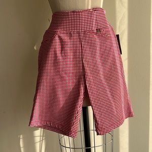 NWT🩳 Women Tommy Hilfiger Red Plaid Bermuda Shorts SZ-8